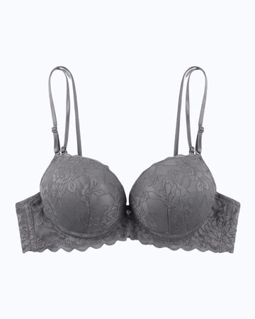 Padded Push-up Bra - Rose - Grey