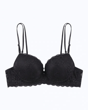 Padded Push-up Bra - Rose - Black
