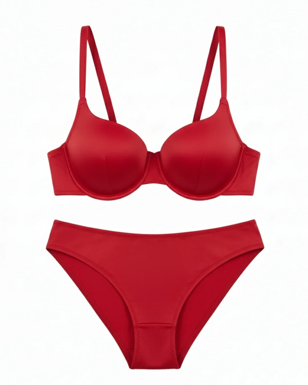 Non-Padded Bra Set -  Camille - Red