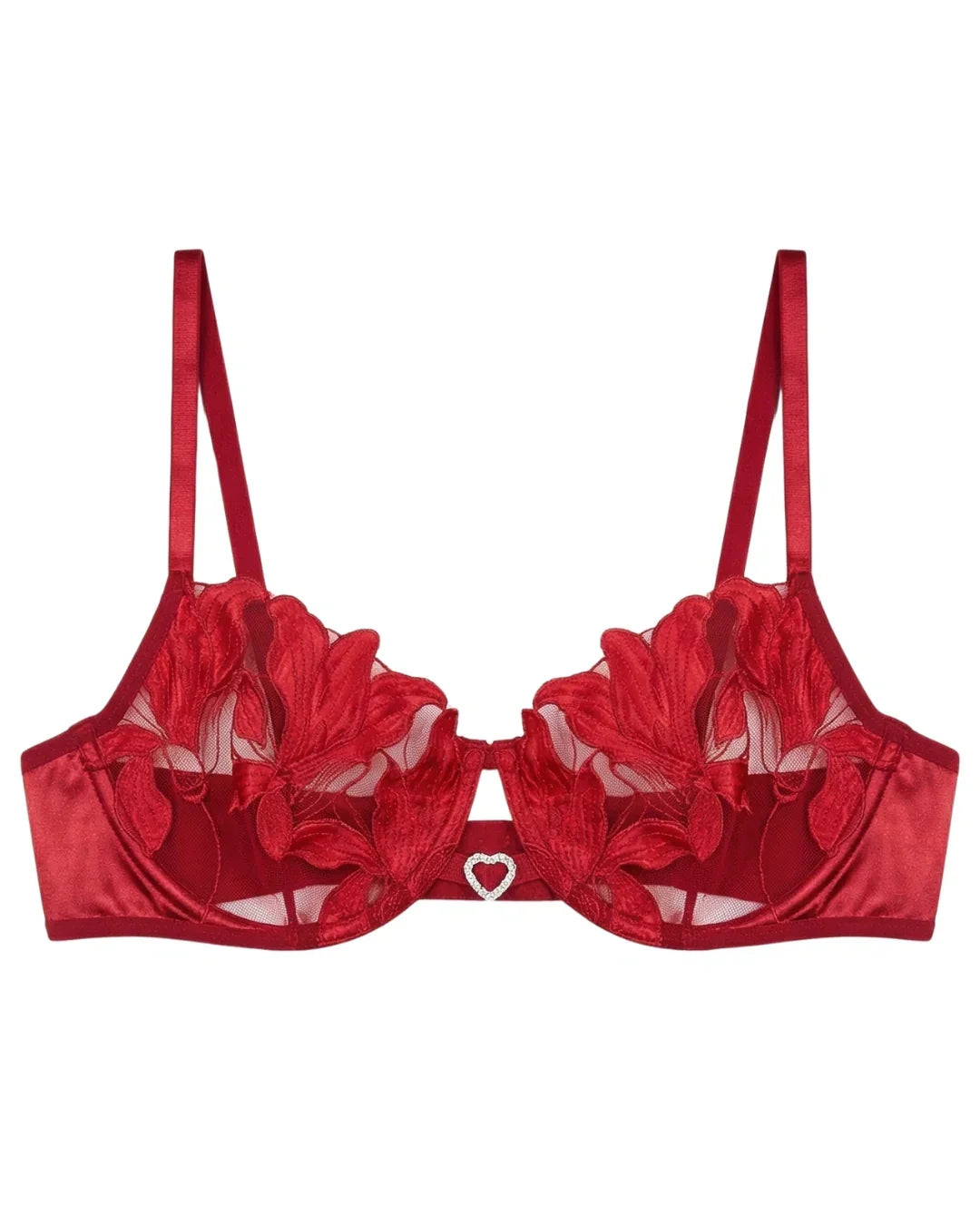 Non Padded Bra Set - Roselle Bloom - Maroon