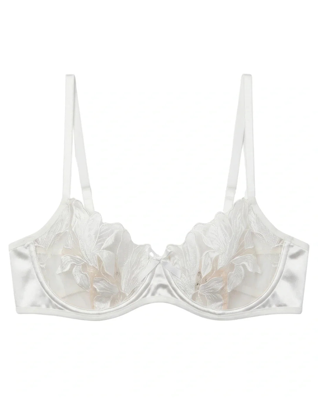 Non Padded Bra Set - Petal Luxe - White