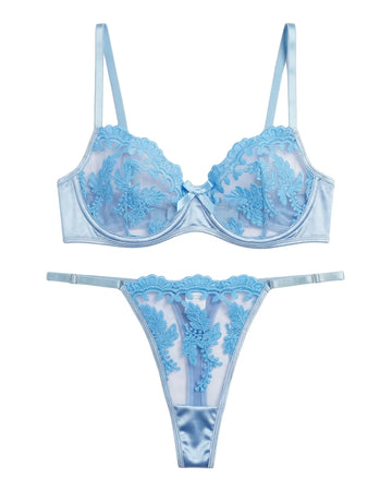 Non Padded Bra Set - Serenade - Blue
