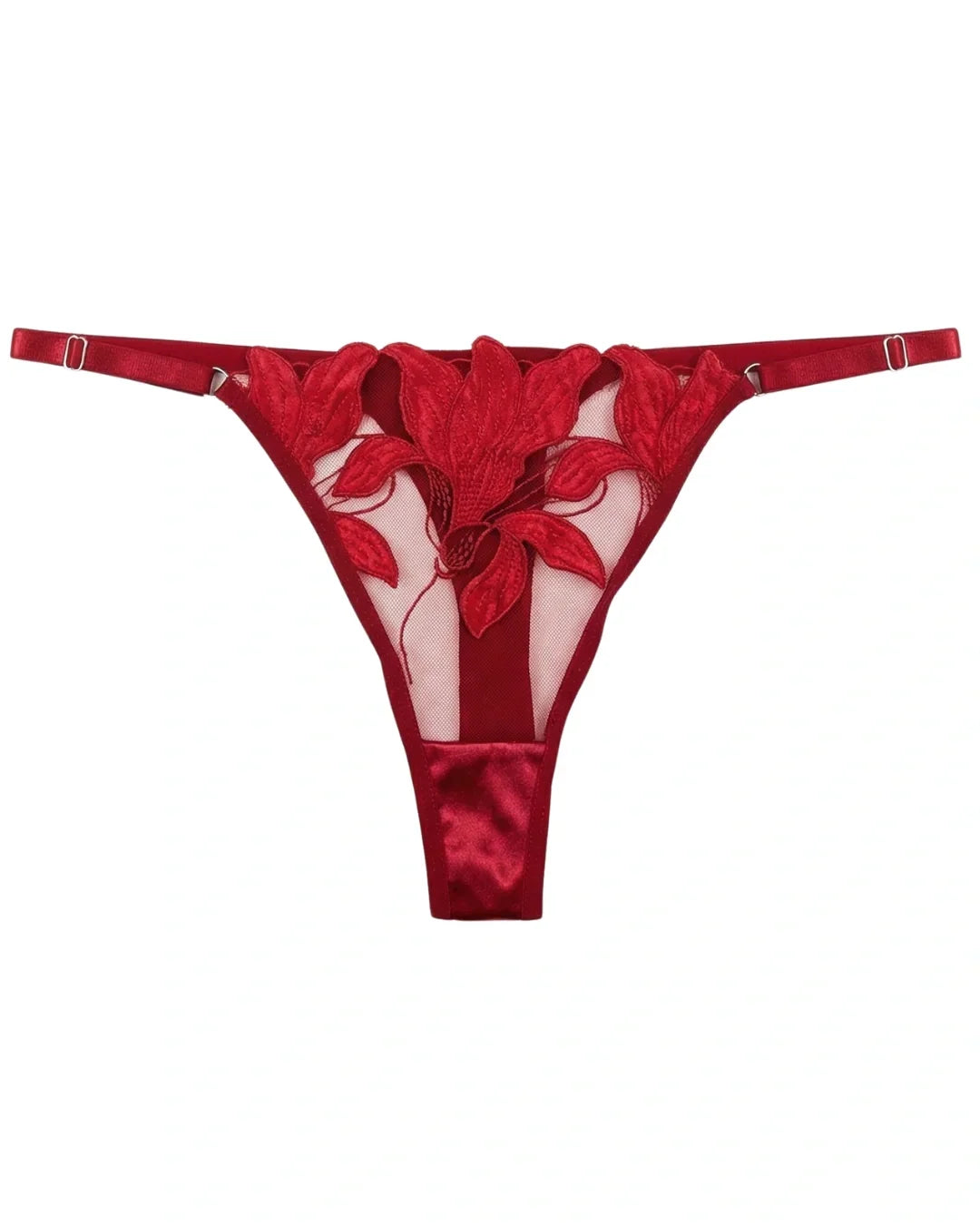 Non Padded Bra Set - Roselle Bloom - Maroon