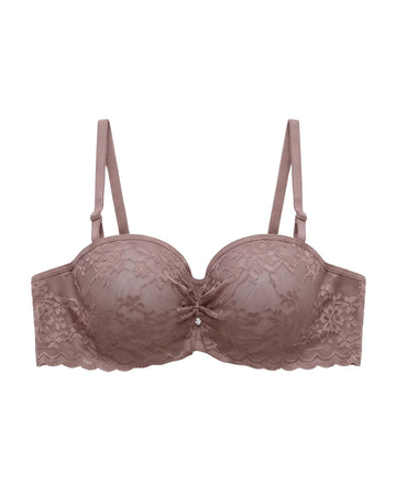 Padded Underwired Push-up Bra - Flowia - Brown