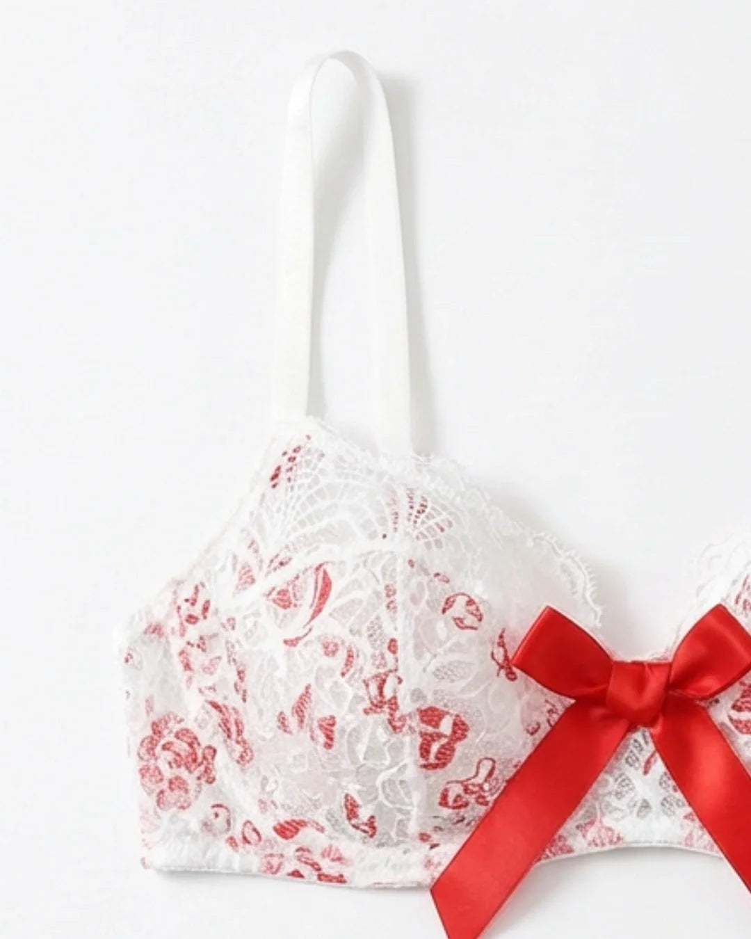 Non-Padded Bra Set -  Ribbon Lace
