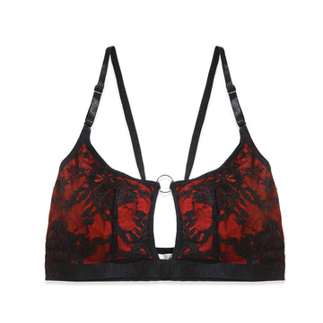 Flora Maroon Embroidered Bra