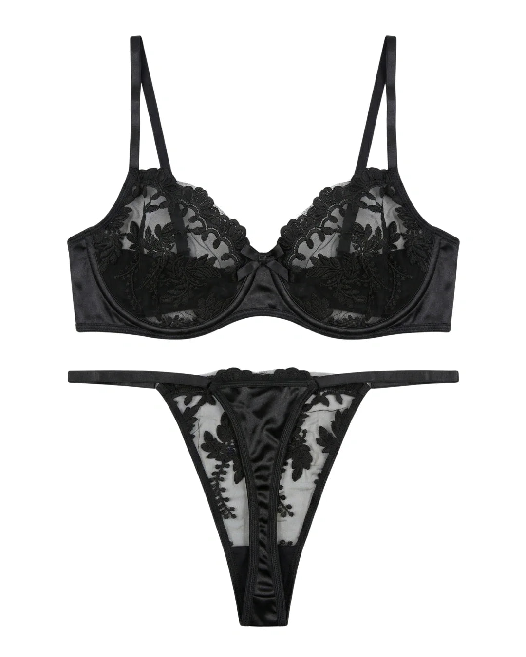 Non Padded Bra Set - Serenade - Black