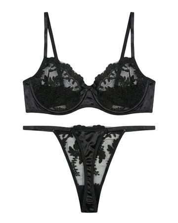 Non Padded Bra Set - Serenade - Black