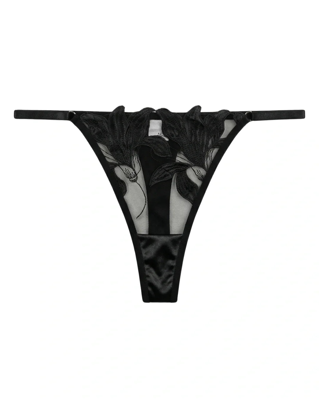 Non Padded Bra Set - Petal Luxe - Black