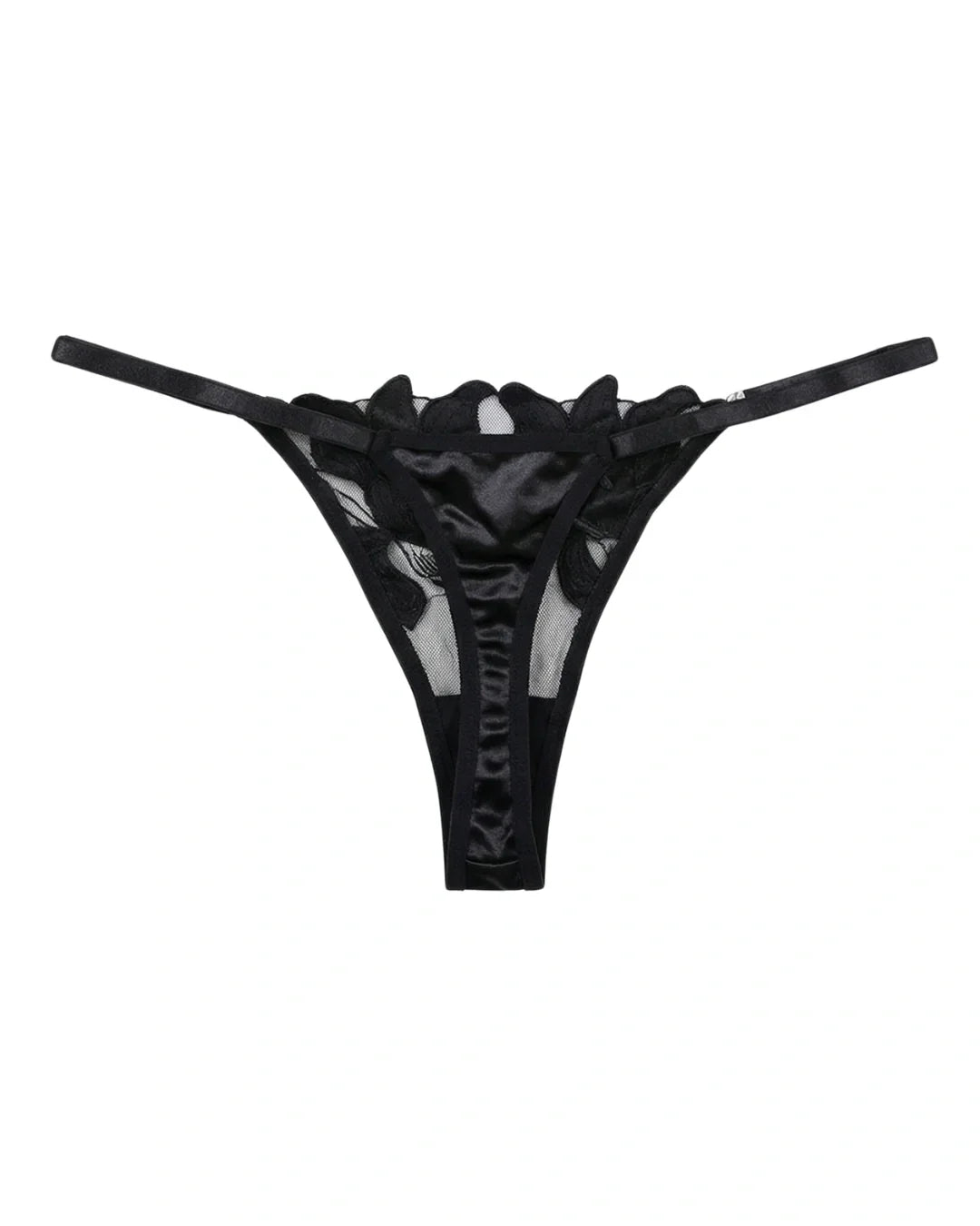 Non Padded Bra Set - Roselle Bloom - Black