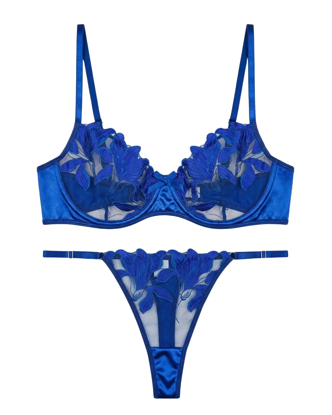 Non Padded Bra Set - Petal Luxe - Blue