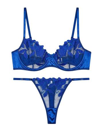 Non Padded Bra Set - Petal Luxe - Blue