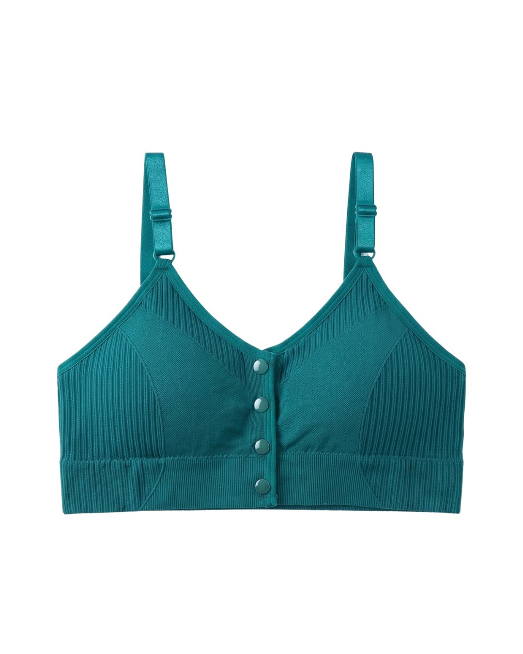 Front-Button Bra - Viona - Green