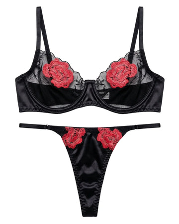 Non Padded Bra Set - Solea - Black
