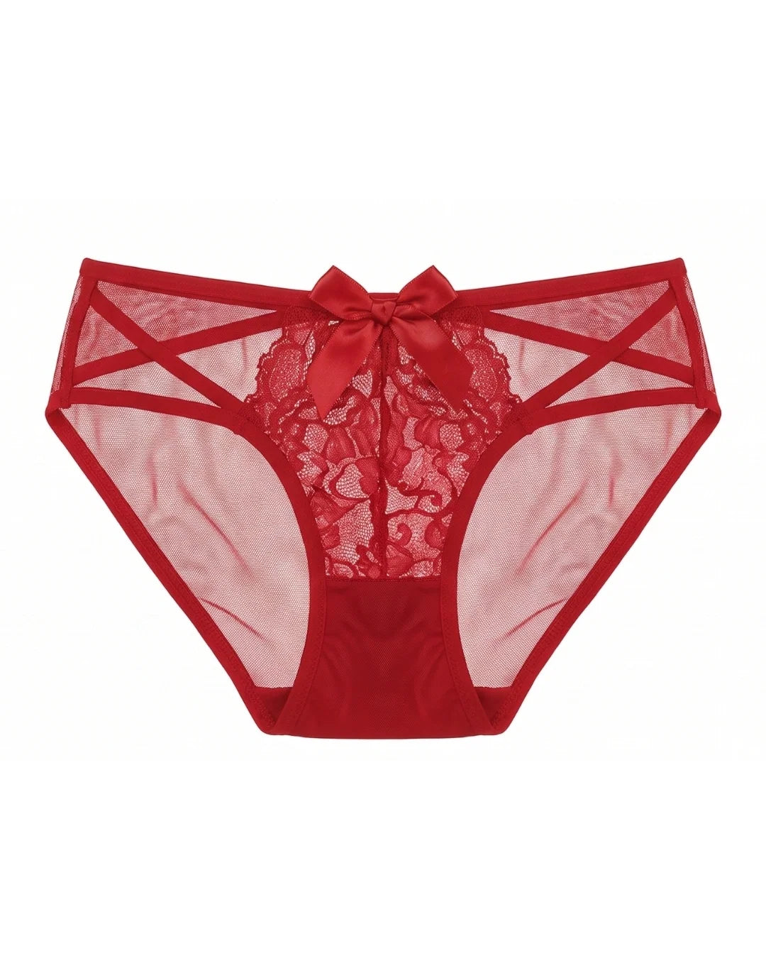 Brief Panty - Strappy Lace - Red