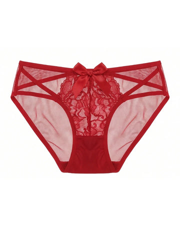 Brief Panty - Strappy Lace - Red