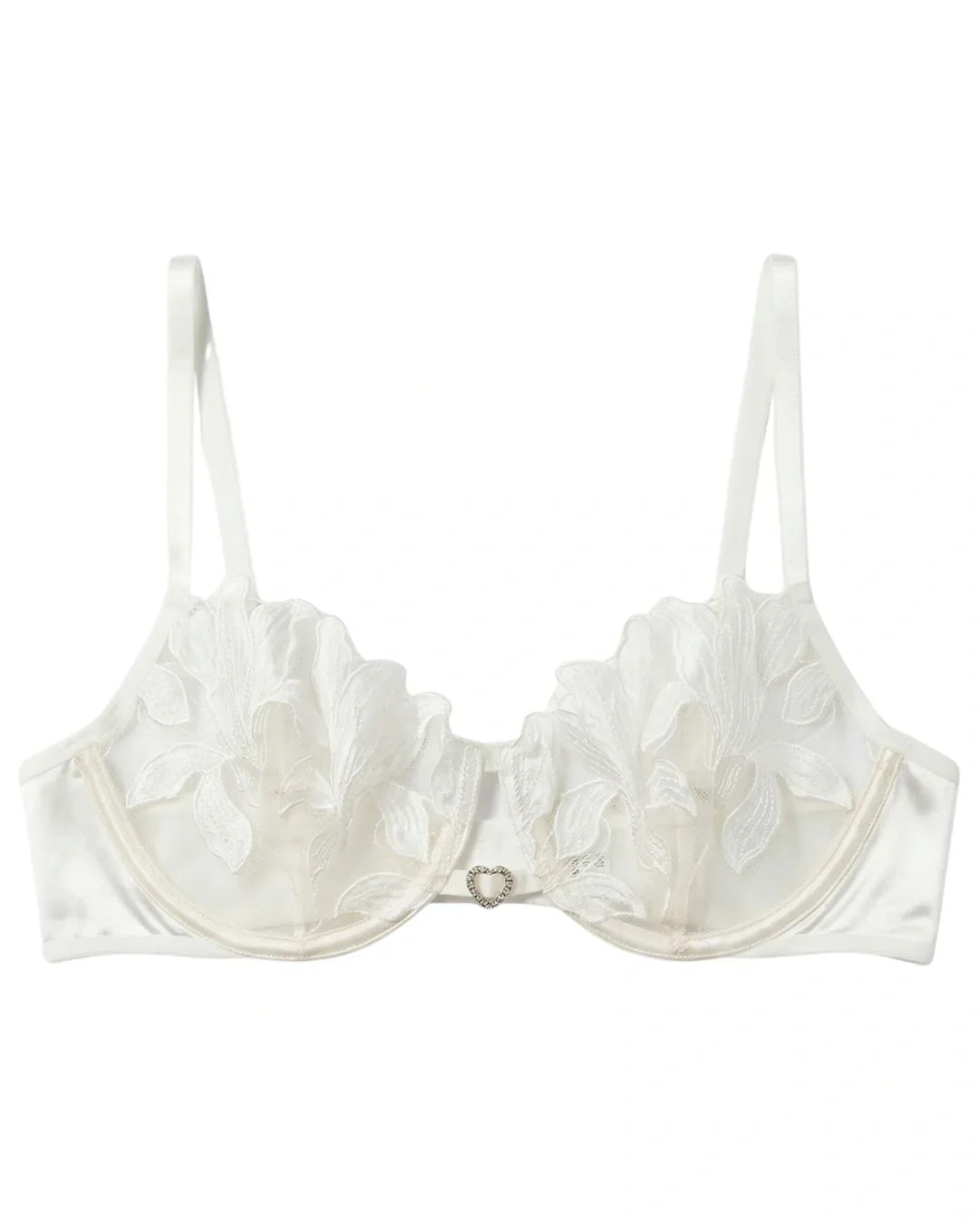 Non Padded Bra Set - Roselle Bloom - White