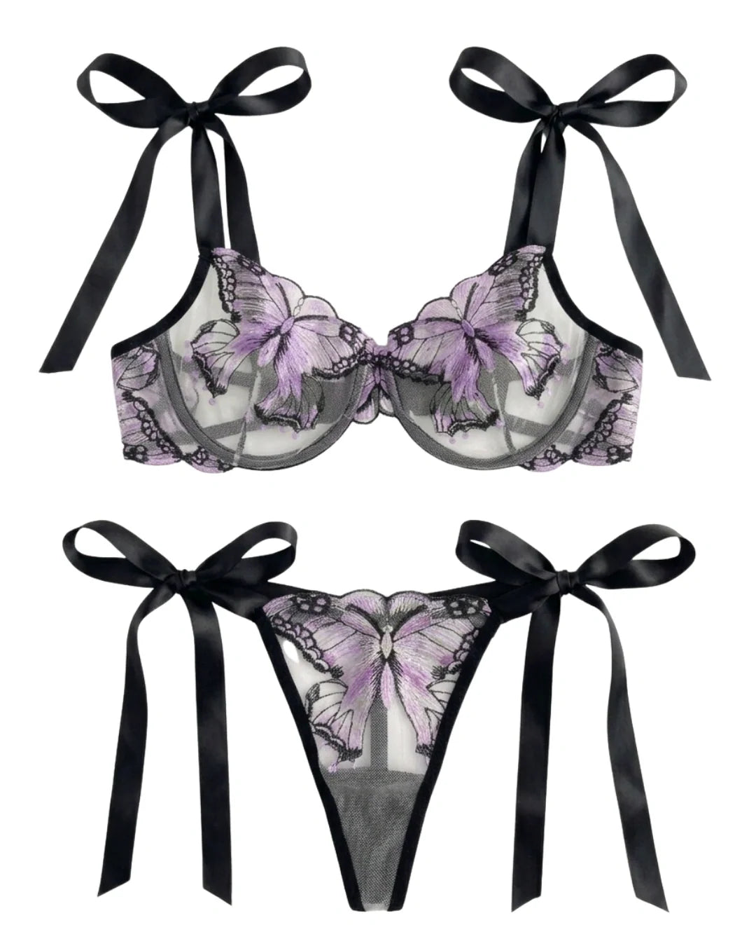 Non Padded Bra Set - Orlisse - Purple