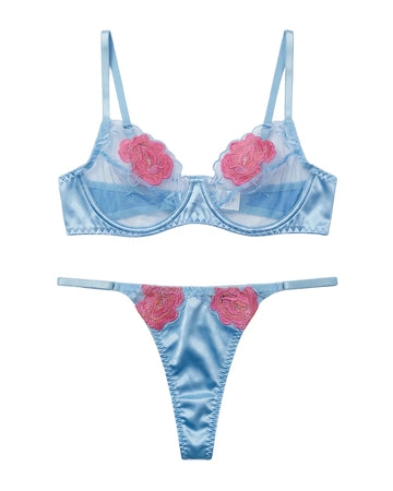 Non Padded Bra Set - Solea - Blue