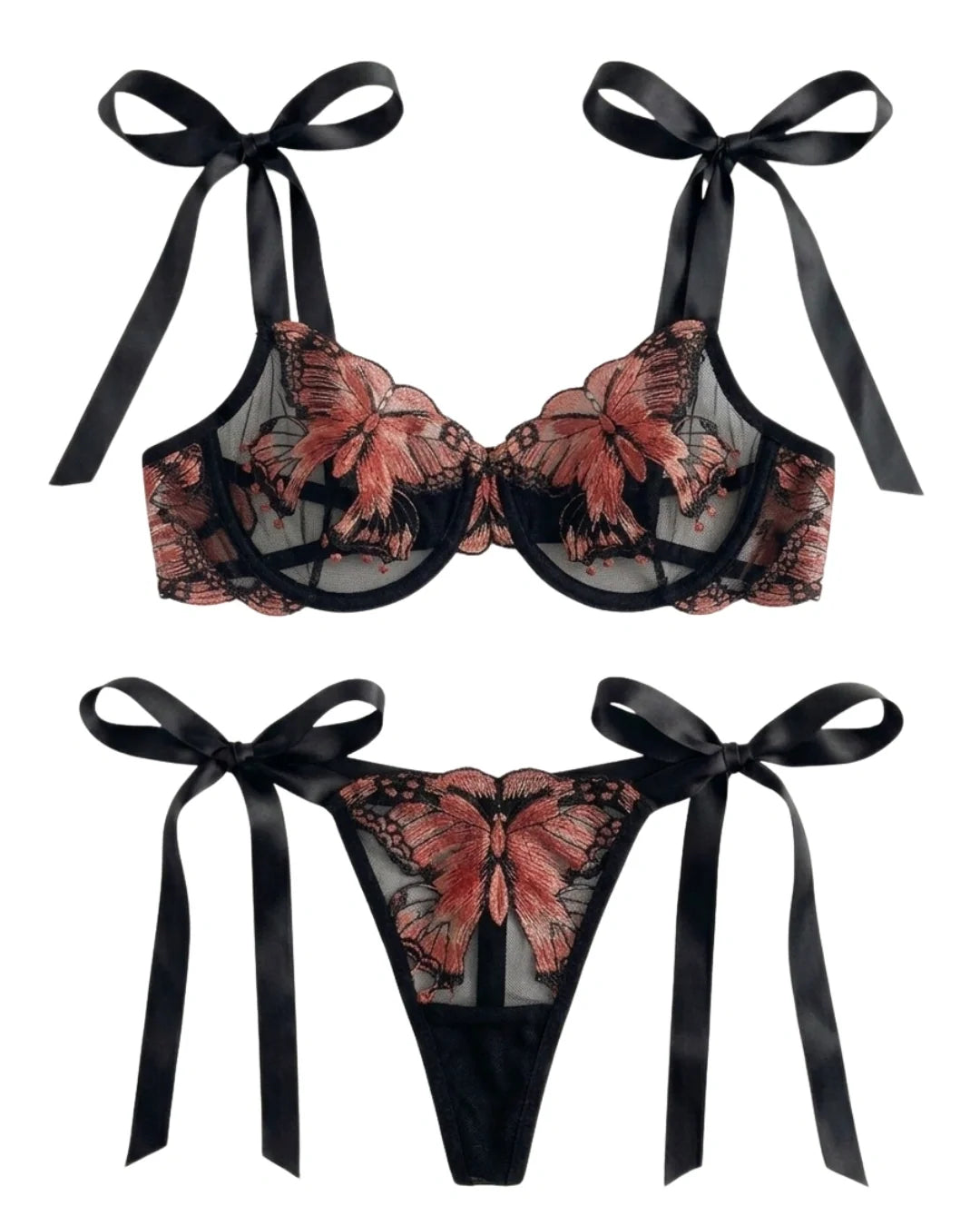 Non Padded Bra Set - Orlisse - Pink