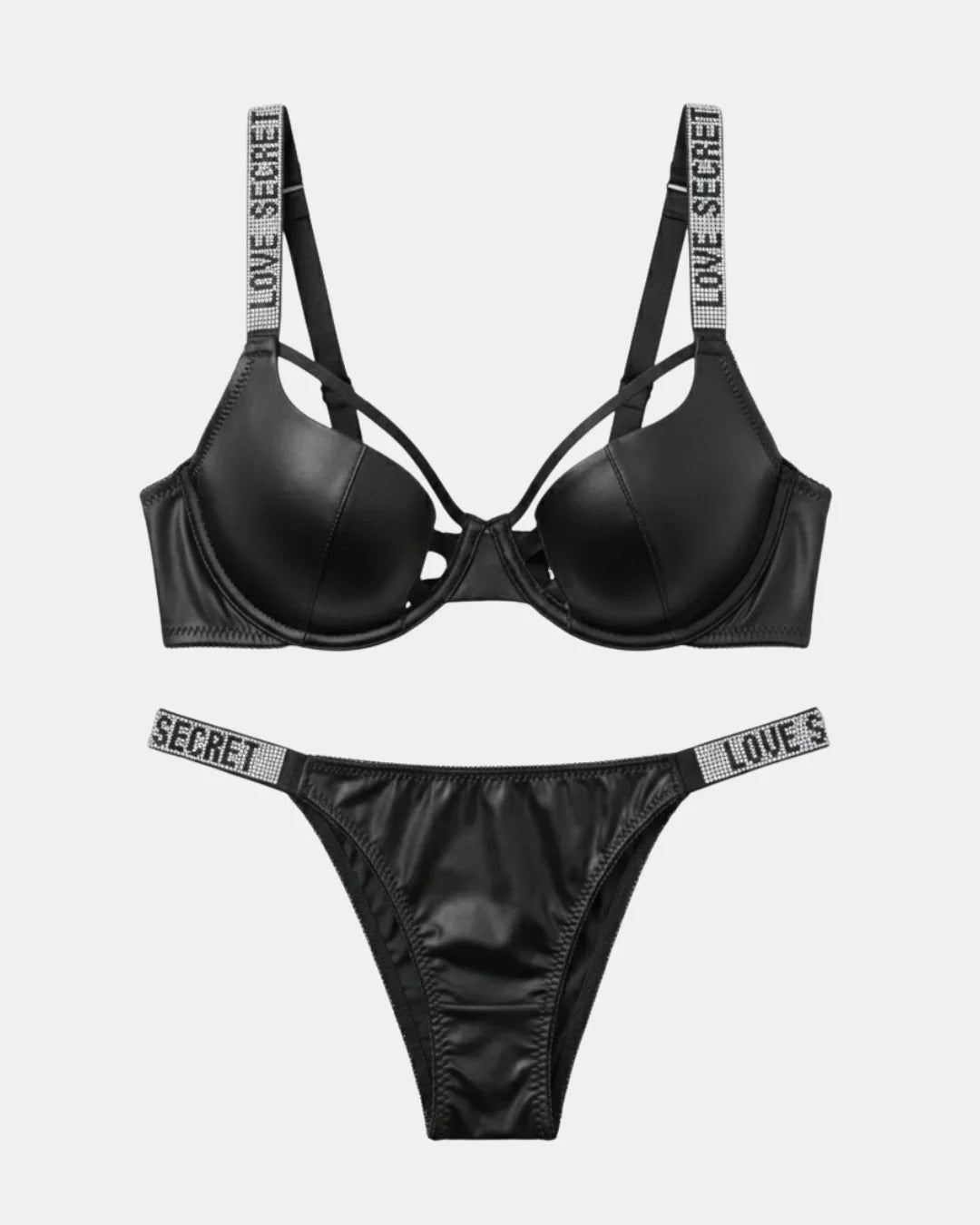 Non Padded Underwire Bra Set - True Fit - Black