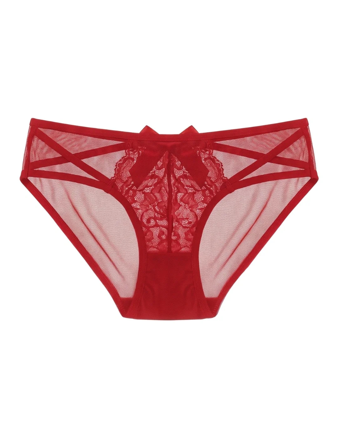 Brief Panty - Strappy Lace - Red