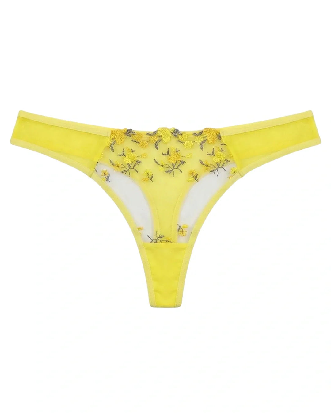 Non Padded Bra Set - Noir Rose - Yellow