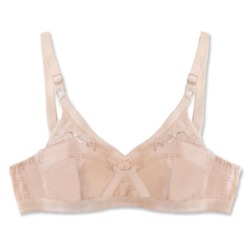 Embroidered Weave Non Padded Wireless Bra Skin