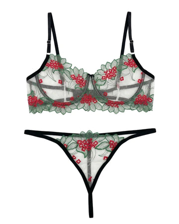 Non Padded Bra Set - Verdelle - Green