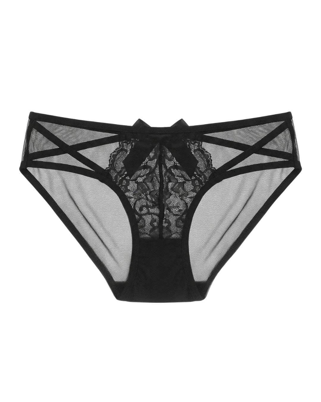 Brief Panty - Strappy Lace - Black