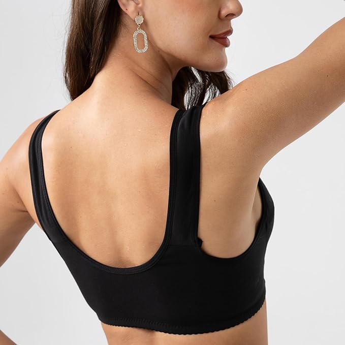 Front-Button Anti sagging Jersey Cotton Wireless Bra!