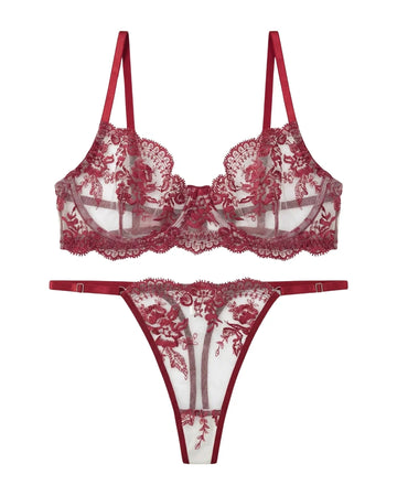 Non Padded Bra Set - Truffle - Maroon