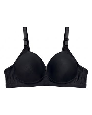Plus Size Non-Wired Padded T-Shirt Bra - Pastel - Black