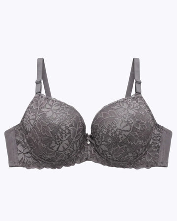 Plus Size Padded Bra - Softessa - Charcoal