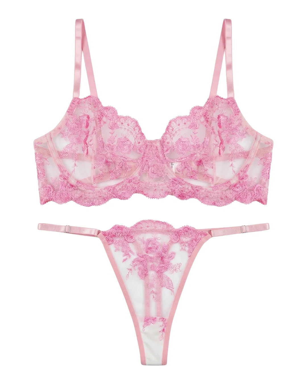 Non Padded Bra Set - Truffle - Pink