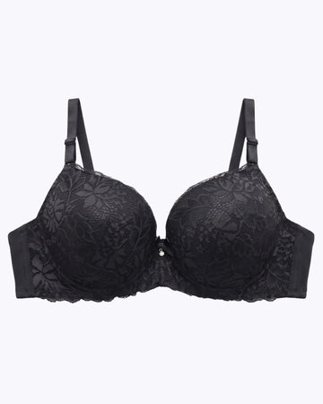 Plus Size Padded Bra - Softessa - Black