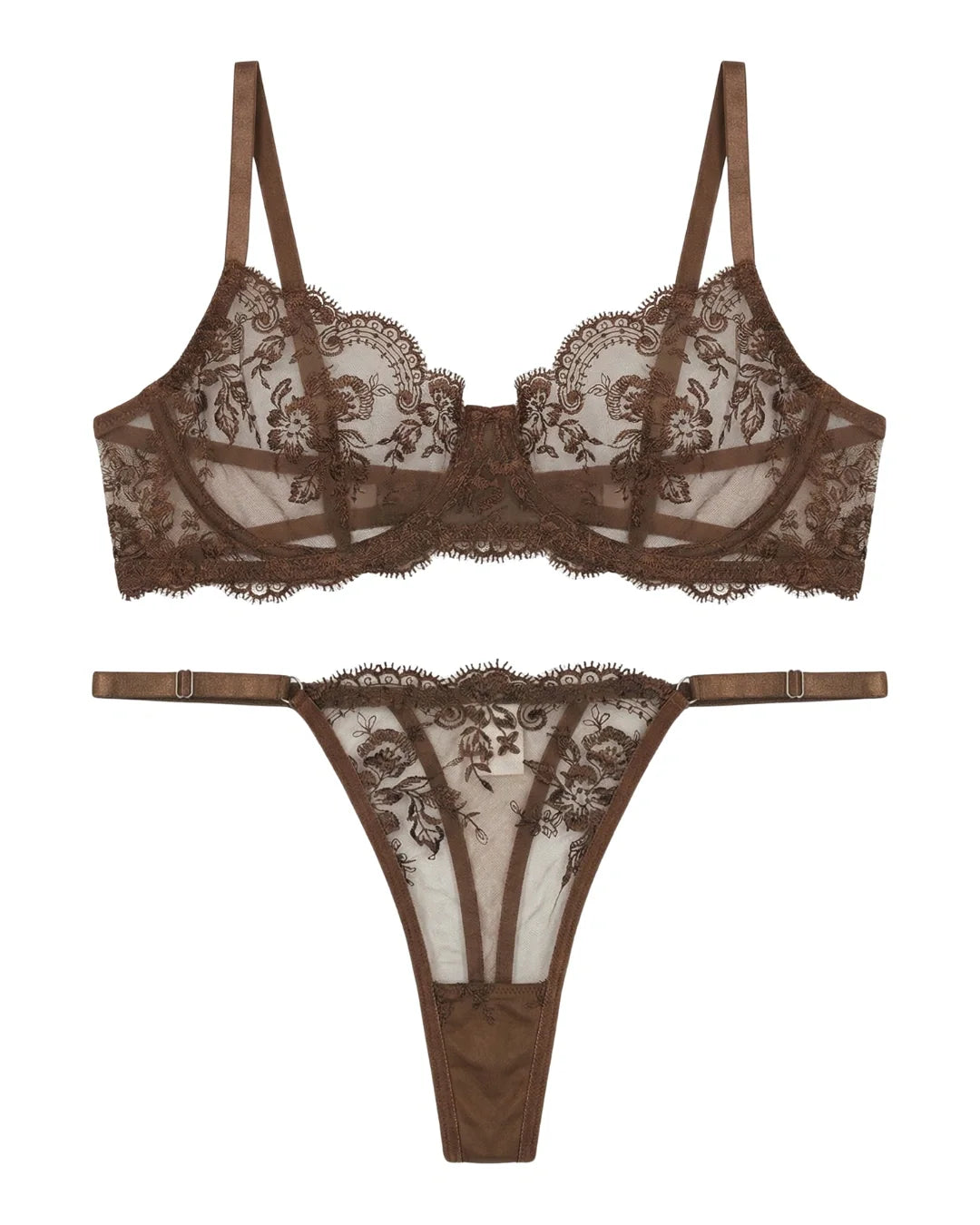 Non Padded Bra Set - Truffle - Brown