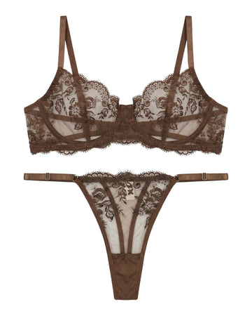 Non Padded Bra Set - Truffle - Brown