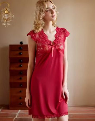 Babydoll Lingerie  - Arvella Lace - Maroon