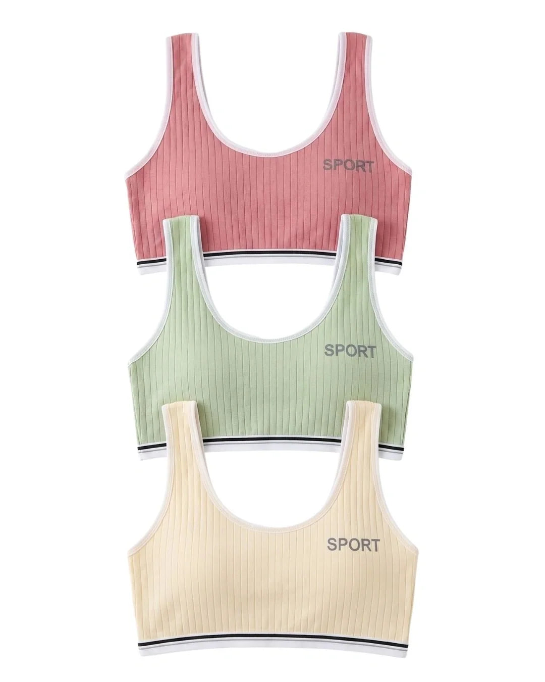 Pack Of 3 Teenage Bra - Stripesport