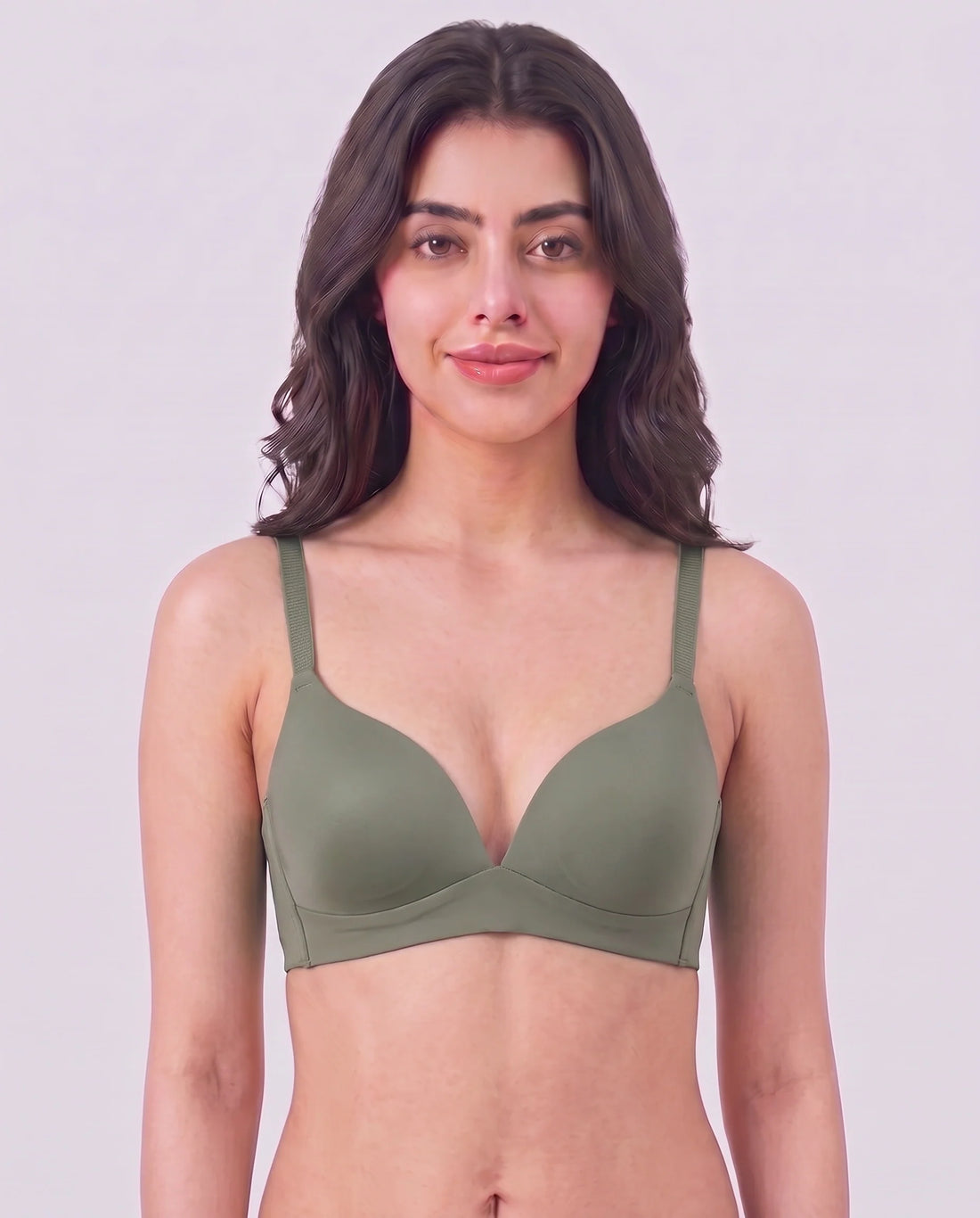 Padded Non Wired T-Shirt Bra - Amaya - Olive