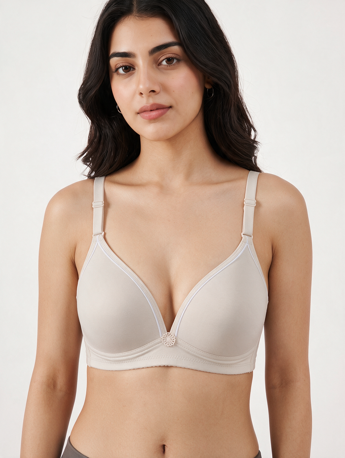 Padded Non-Wired T-shirt Bra - Serene - Ash White