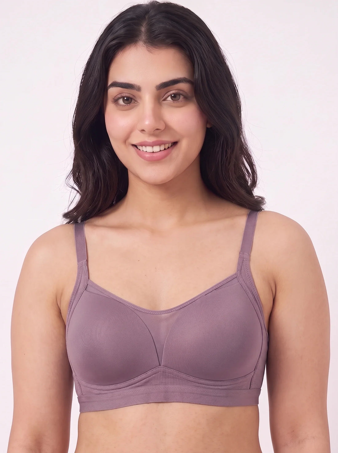Light Padded Non-Wired T-Shirt Bra - Belle - Light Purple