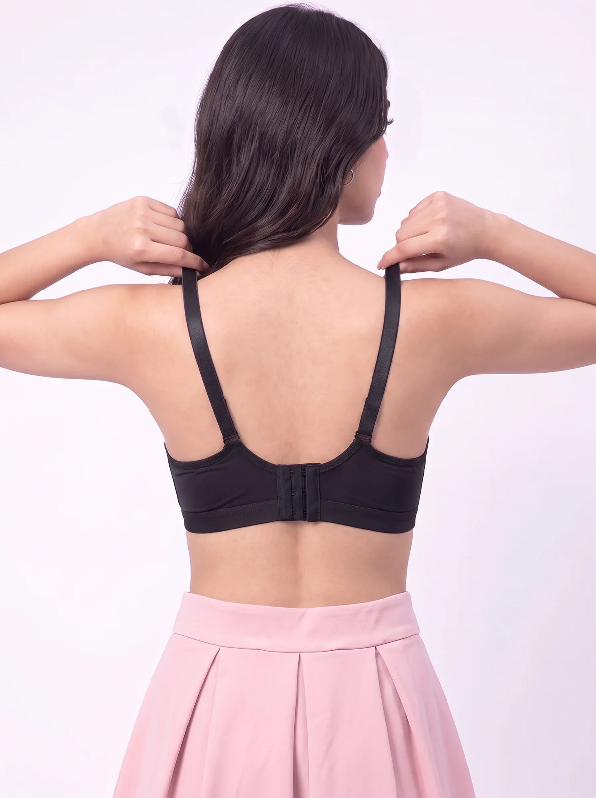 Plus Size Non-Wired Padded T-Shirt Bra - Pastel - Black