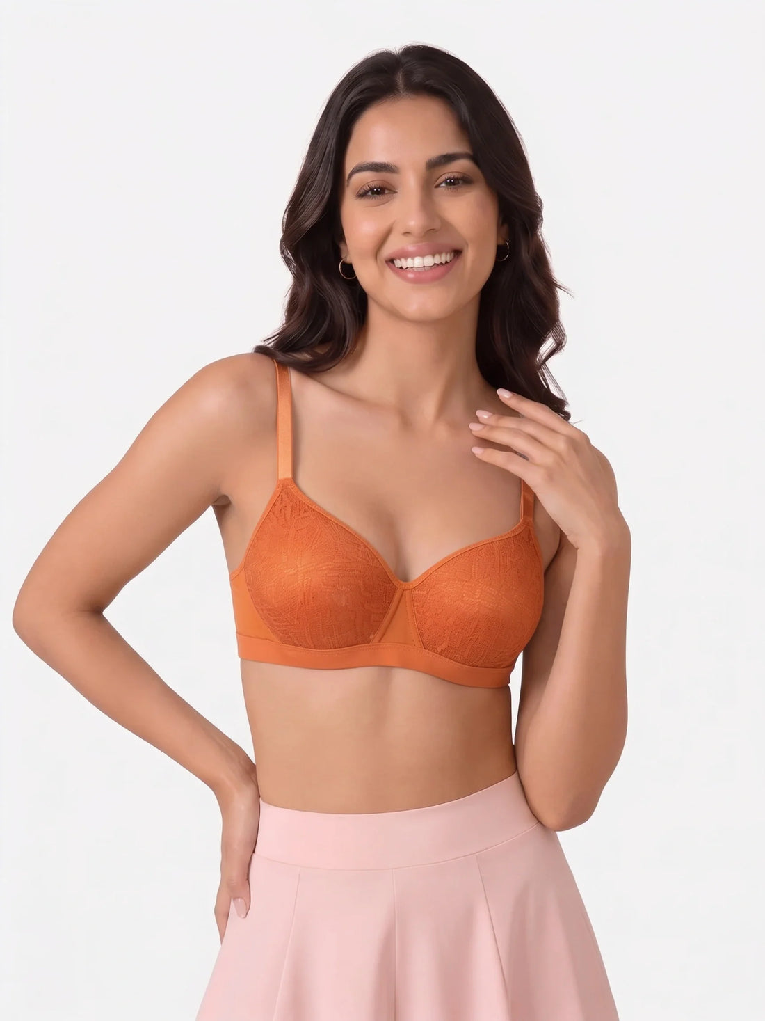 Light Padded Non-Wired T-Shirt Bra - Elysia - Rust