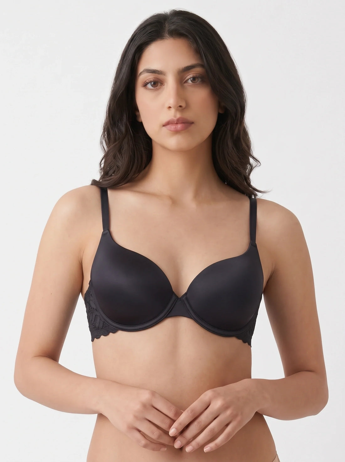 Padded T-shirt Bra - Merlot - Black