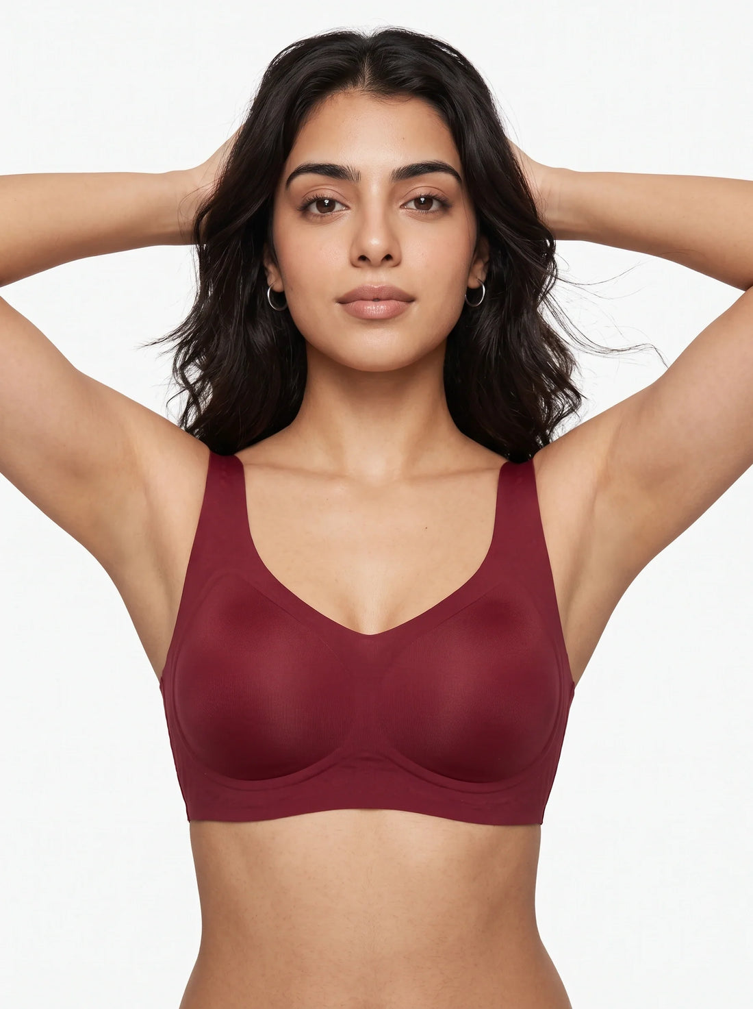 Seamless Padded Bra - Aira - Maroon