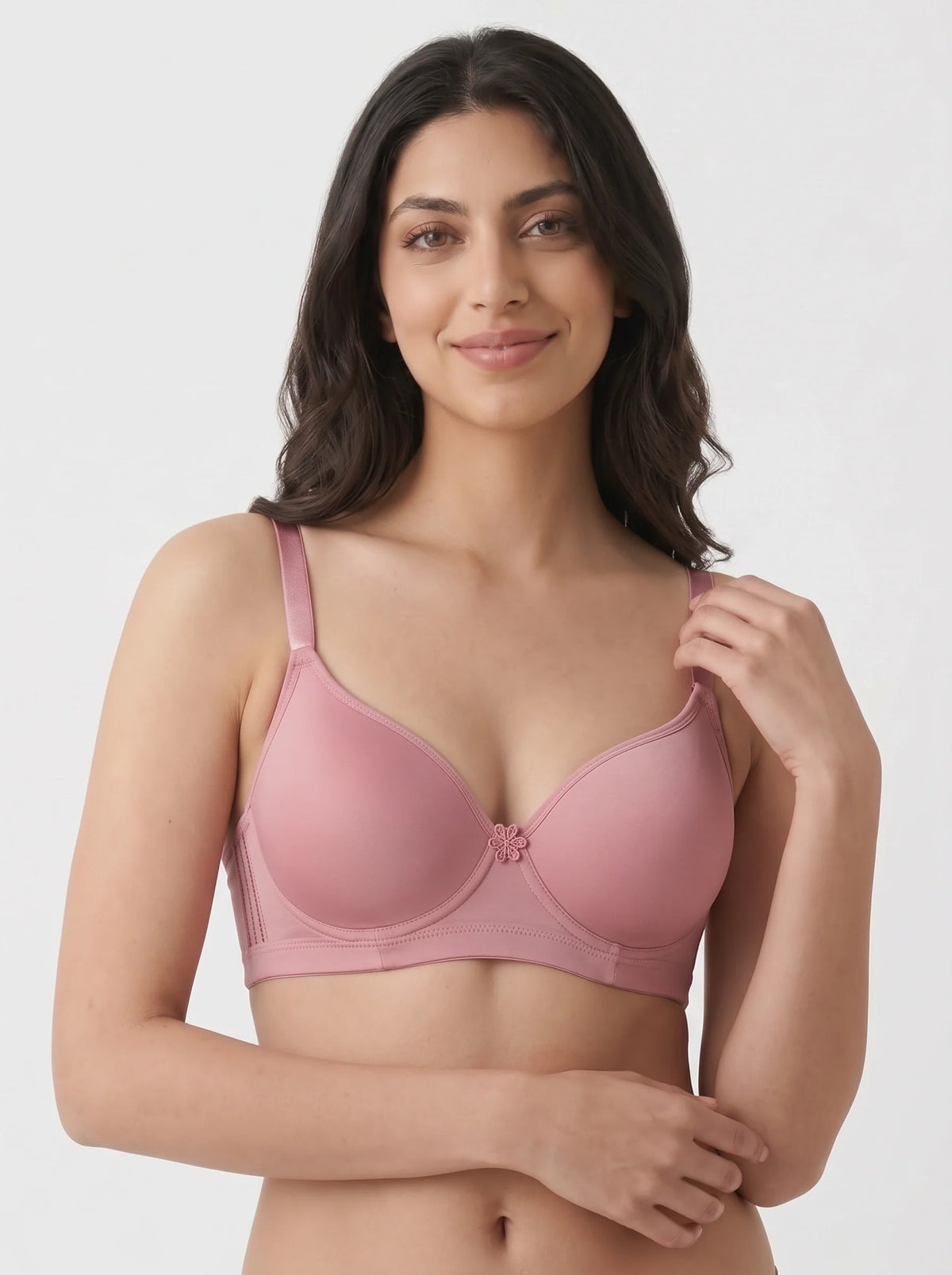 Padded Wired Bra - Moss - Pink