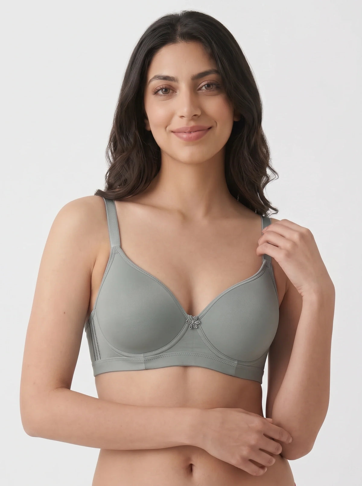 Padded Wired Bra - Moss - Green