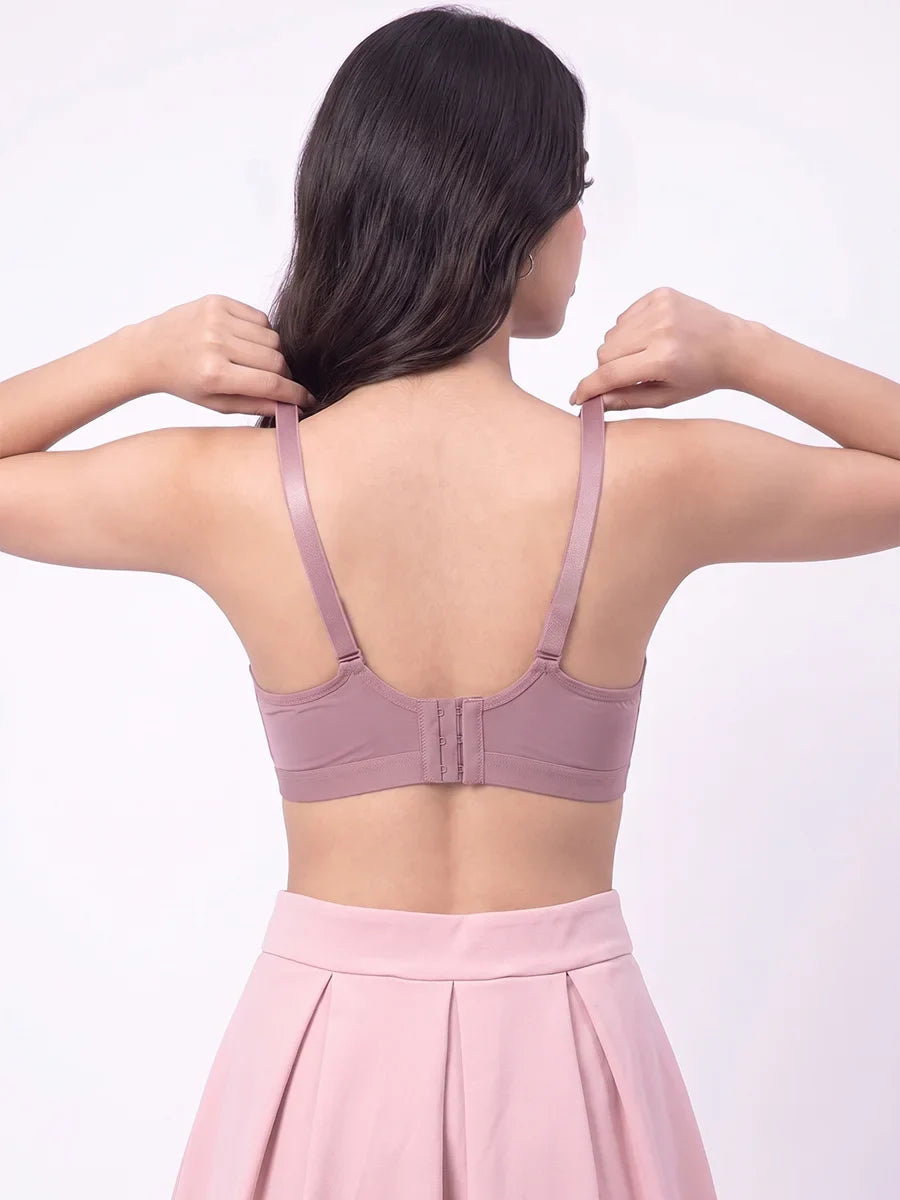 Plus Size Non-Wired Padded T-Shirt Bra - Pastel - Pink